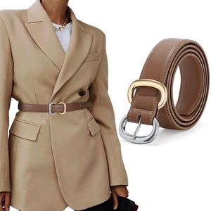 Women Leather Belt For Jeans Pants Fashion Ladies Faux Leather Dress Belt With👋